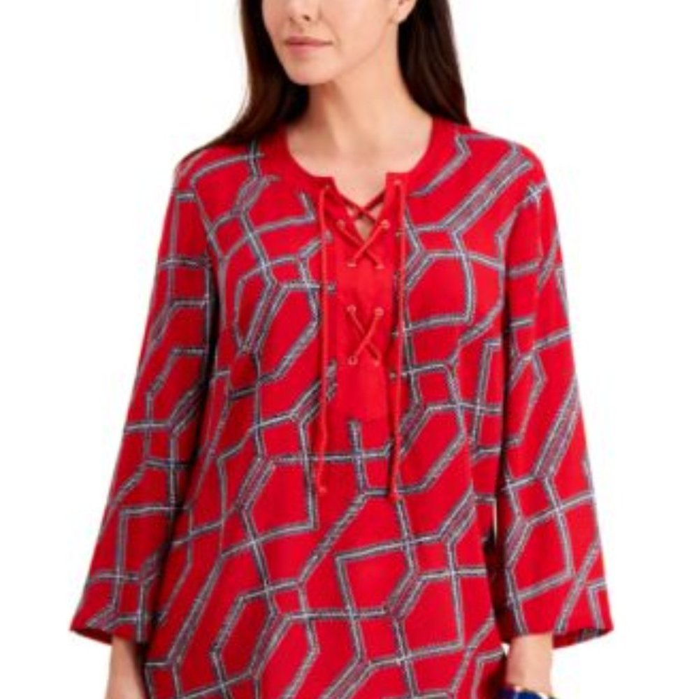 WVN SL KNOT TASS TOP,  MEDIUM, MEDIUM RED